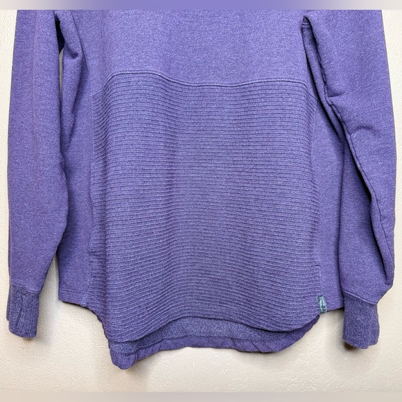 L.L.Bean Cozy Mixed Knit Mock Neck Sweatshirt In Darkest Purple Heather Size XL - Picture 4 of 14